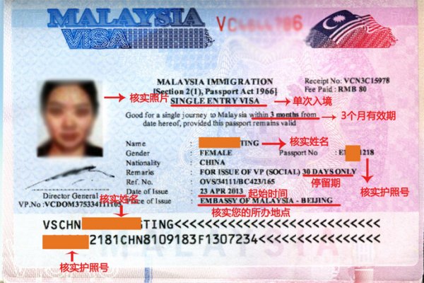 马来西亚签证照片